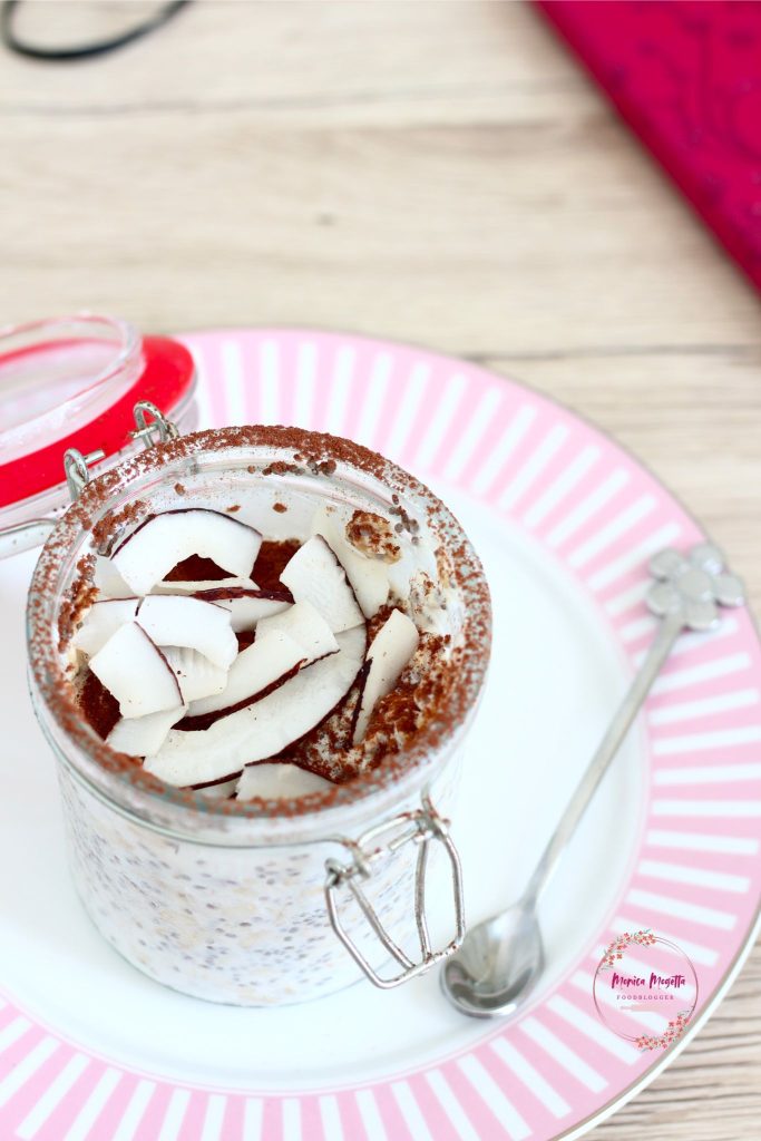 Porridge overnight de coco y cacao