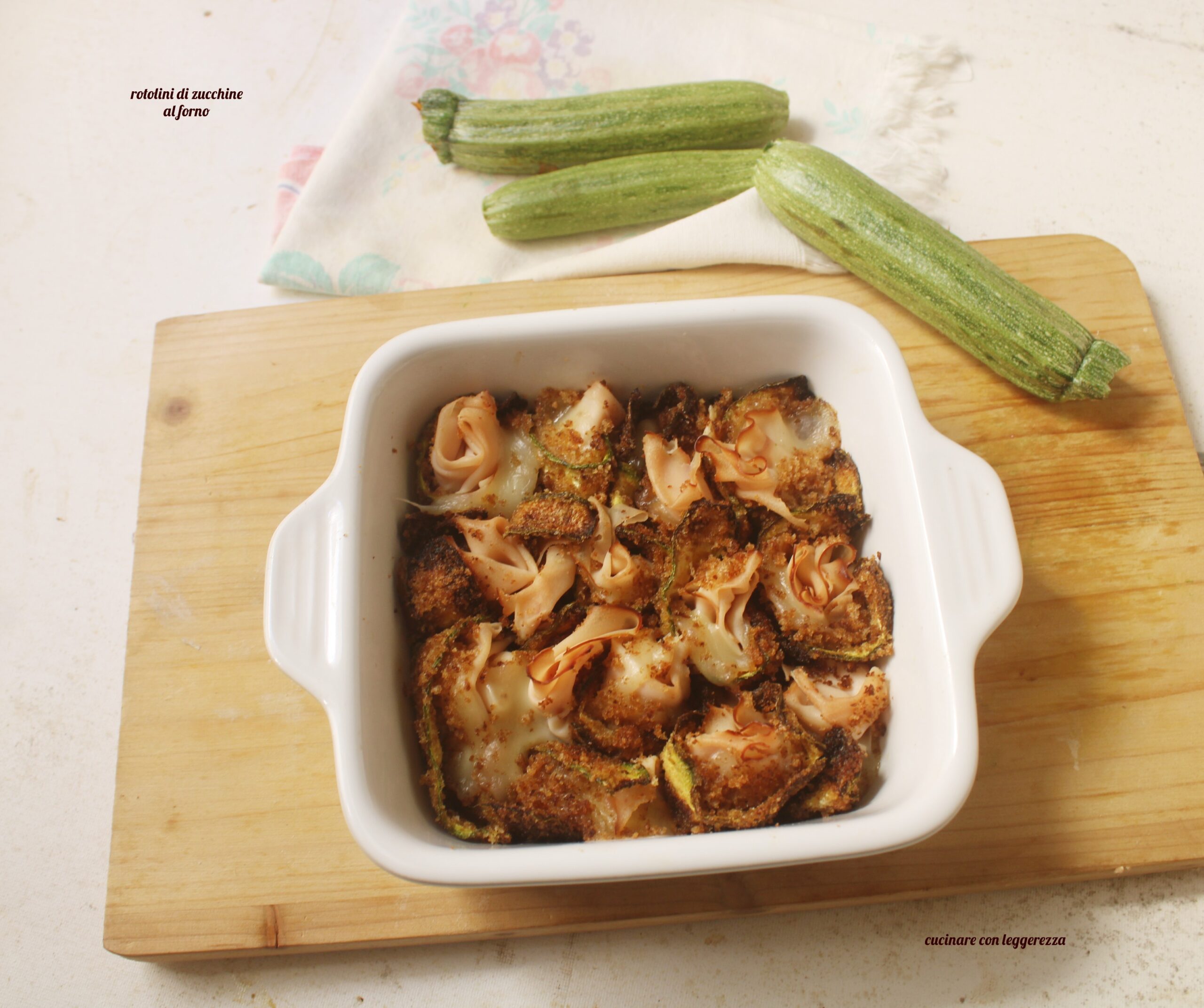 Rollitos de calabacín al horno