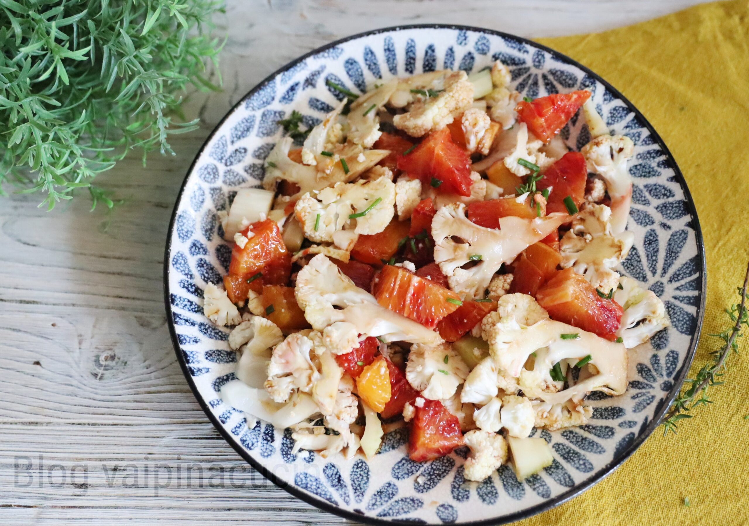 Ensalada de naranjas y coliflor