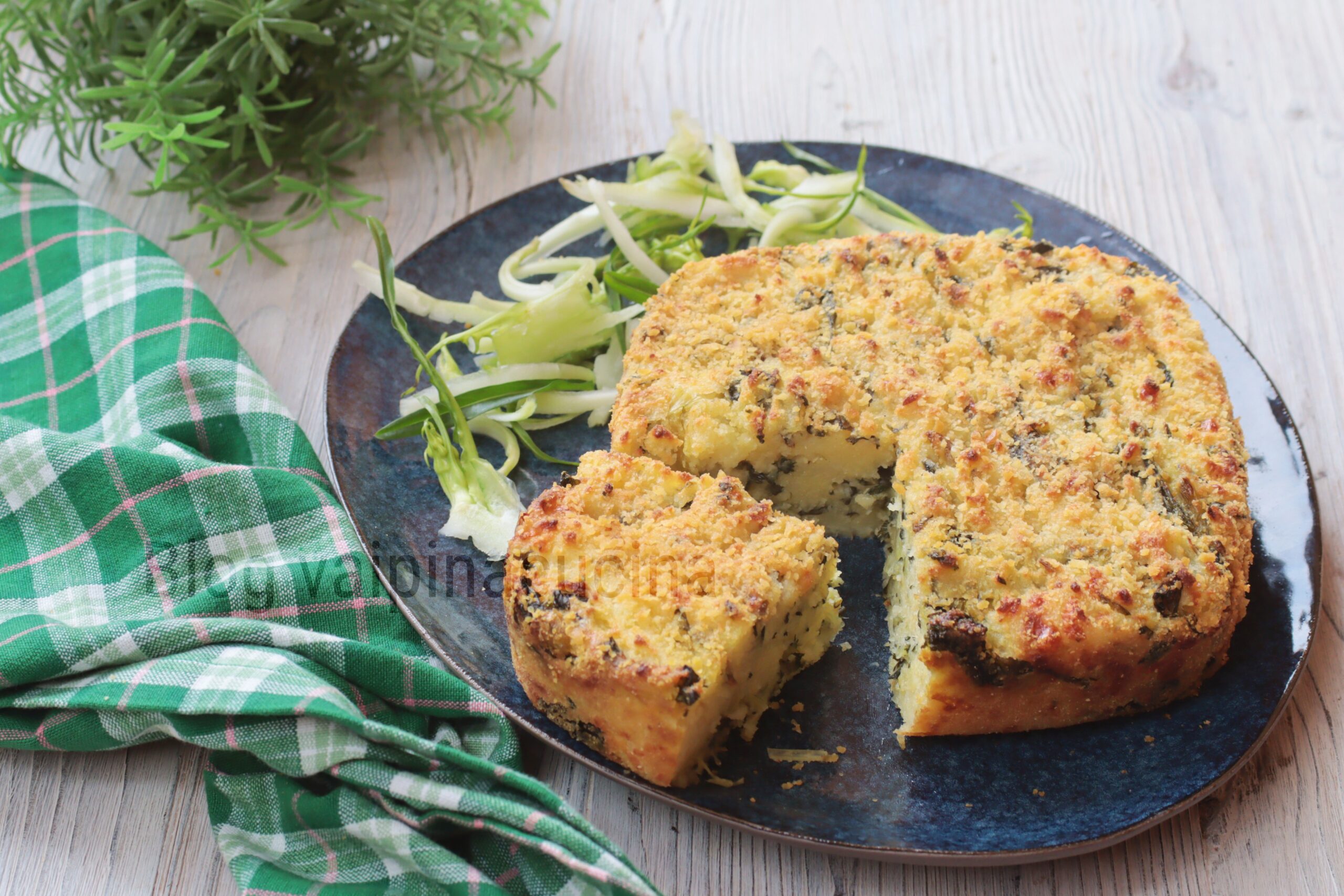 Pastel de sémola con verduras