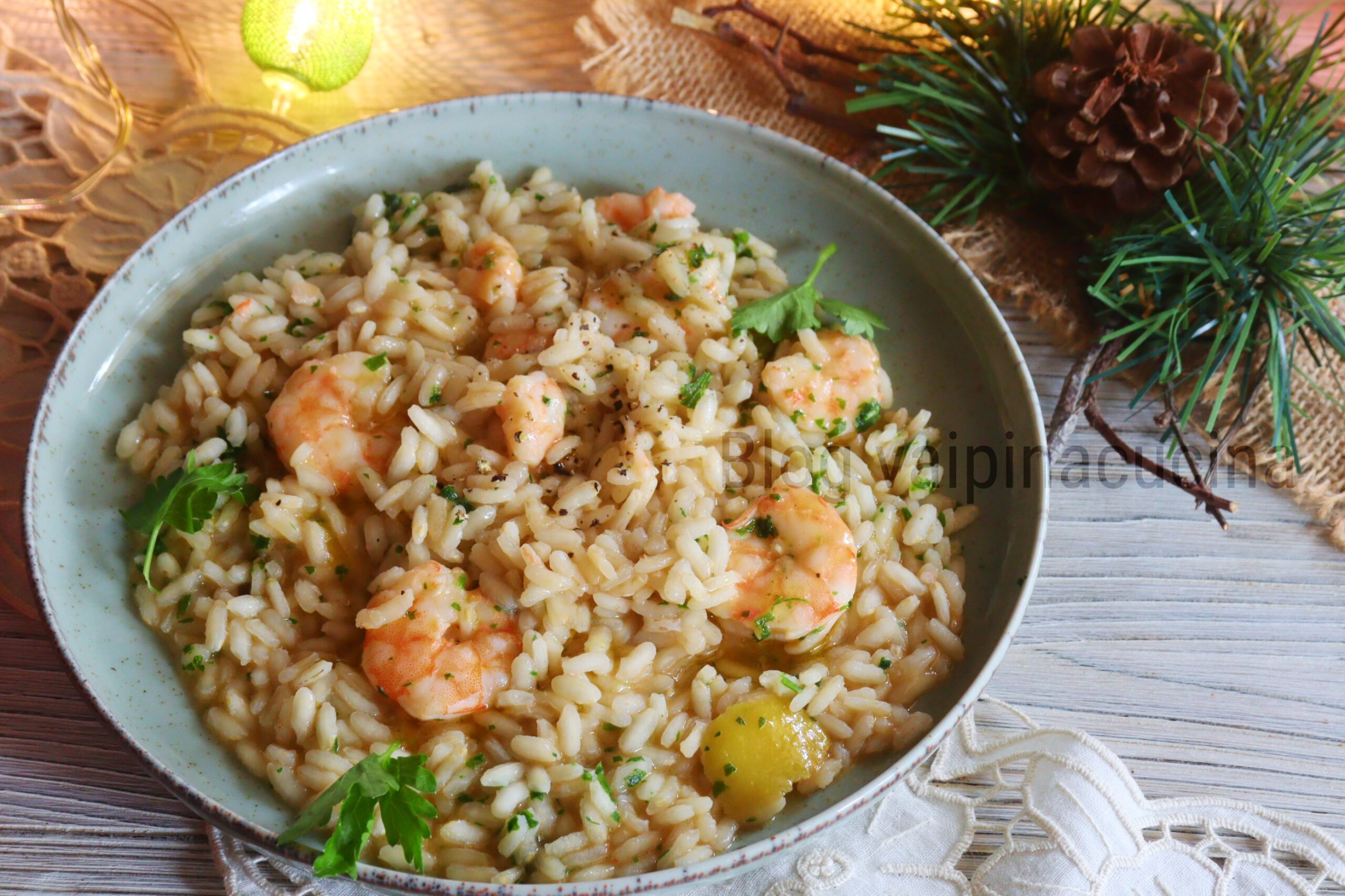 Risotto con gambas rápido