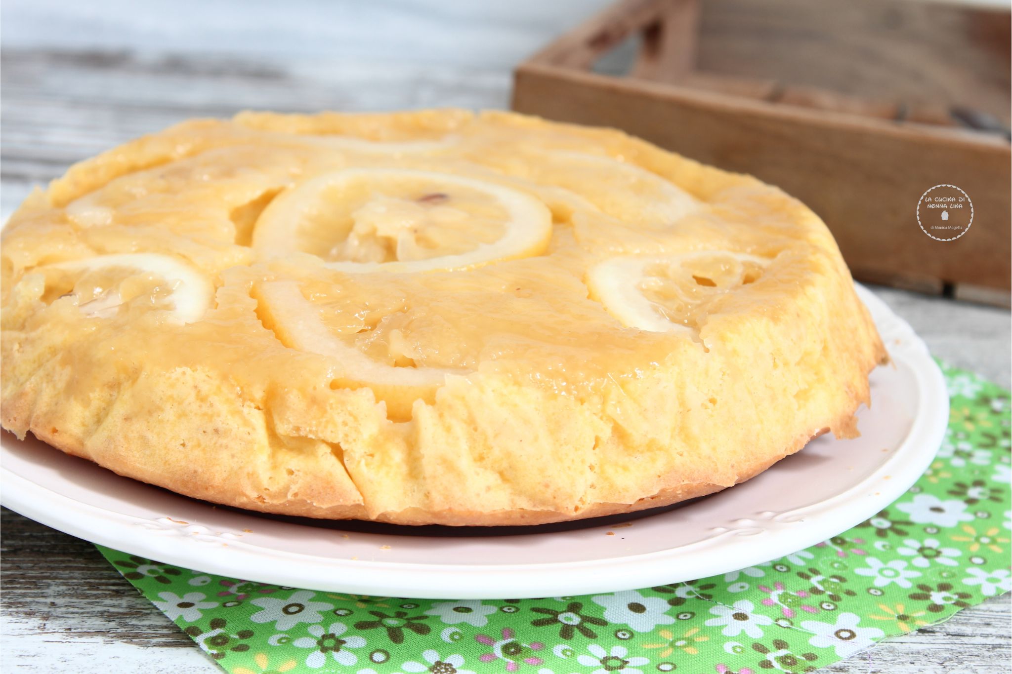 Tarta invertida de limón sin mantequilla