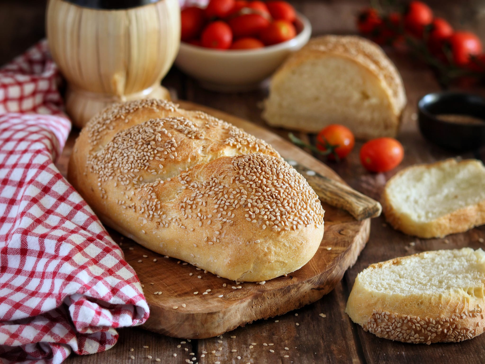 Pan siciliano con sémola y semillas de sésamo