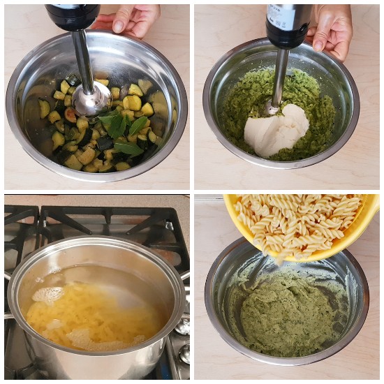 receta Pasta con calabacines y ricotta, preparación