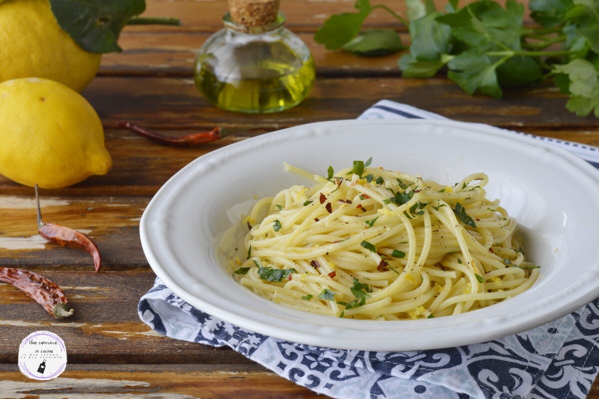 Spaghetti al limón y guindilla