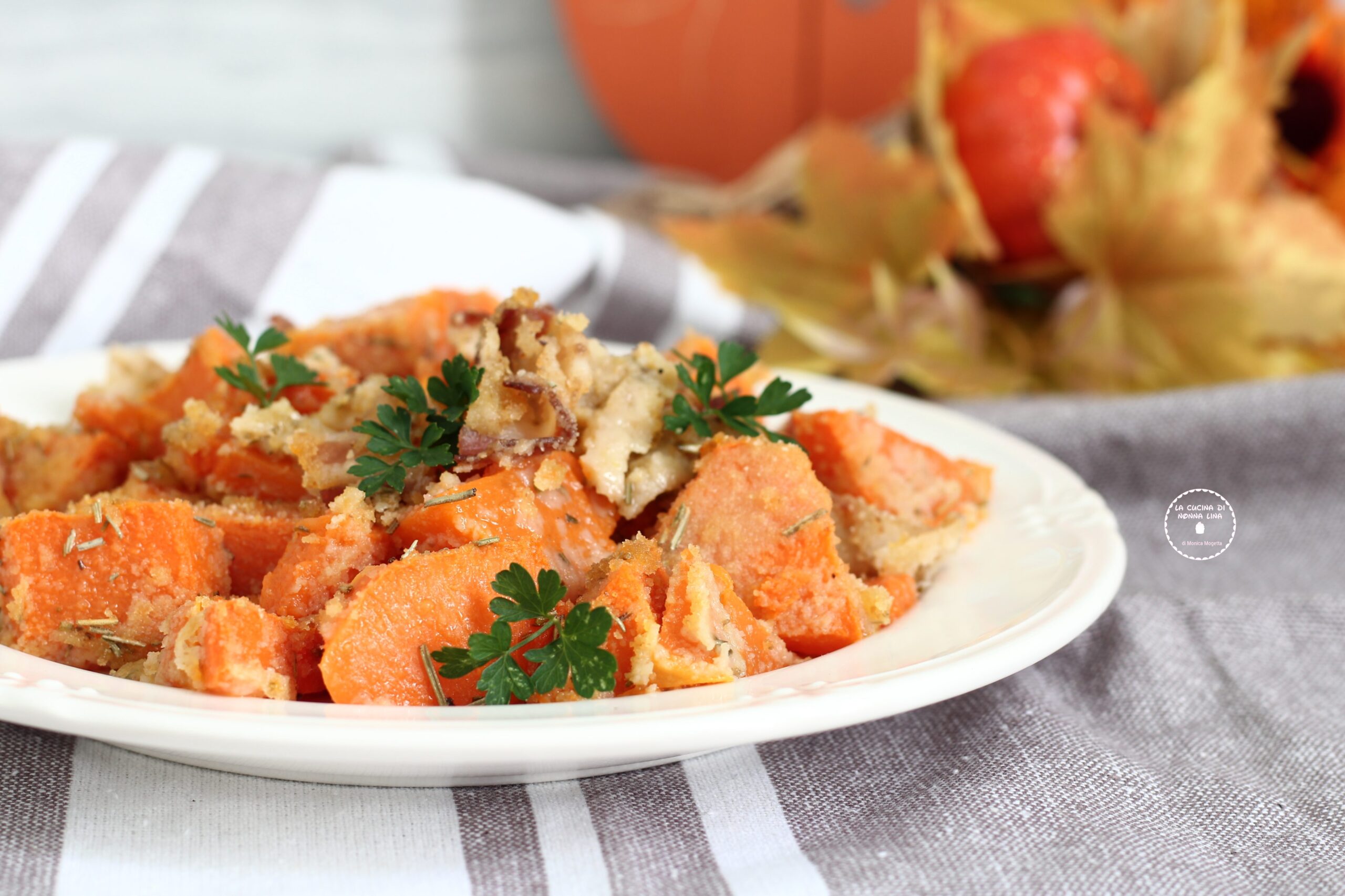 Calabaza arenosa con bacon