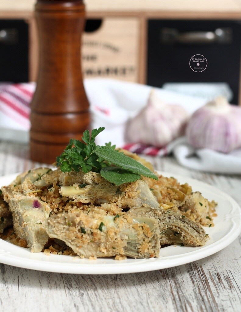 Alcachofas arenosas en sartén