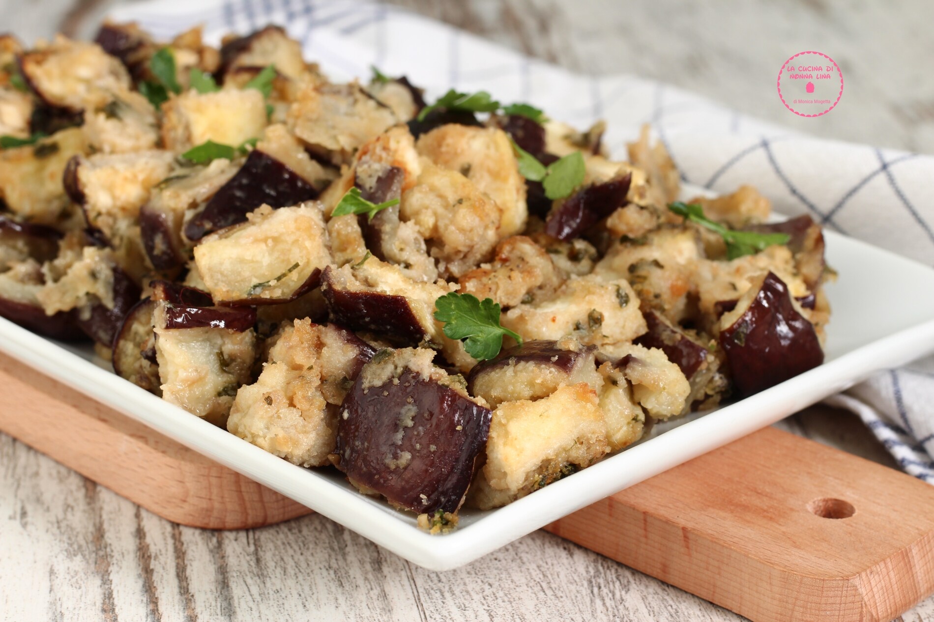 Berenjenas al horno con pan rallado sabroso
