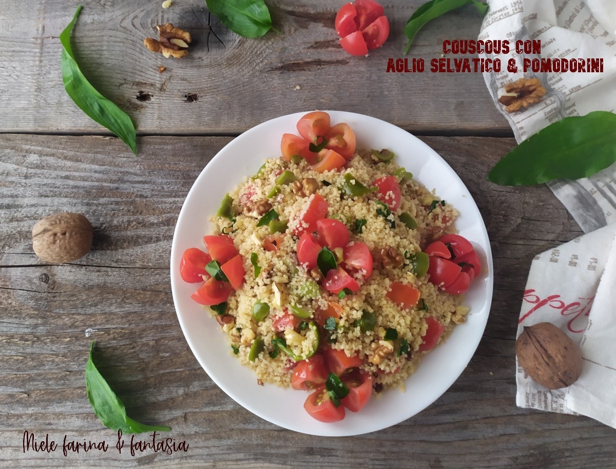 Cuscús con ajo silvestre y tomatitos cherry