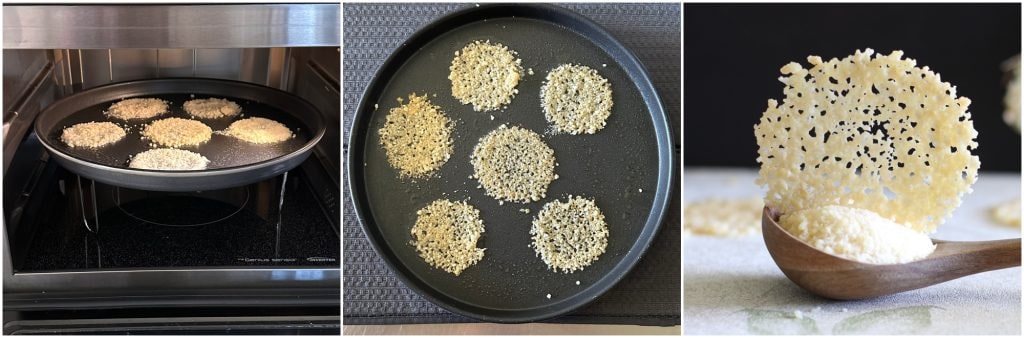 obleas de parmesano en microondas