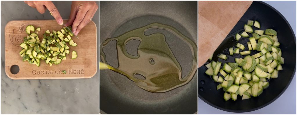 Tagliatelle con calabacines y aceitunas