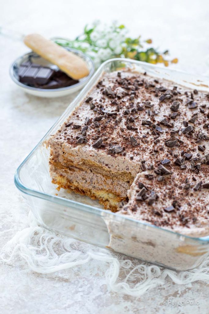tiramisú de chocolate sin huevos