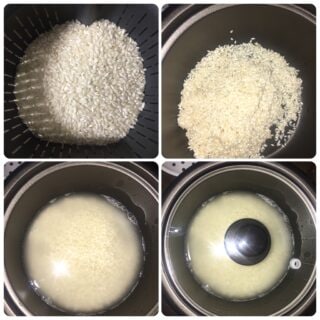 arroz blanco con el cocedor de arroz