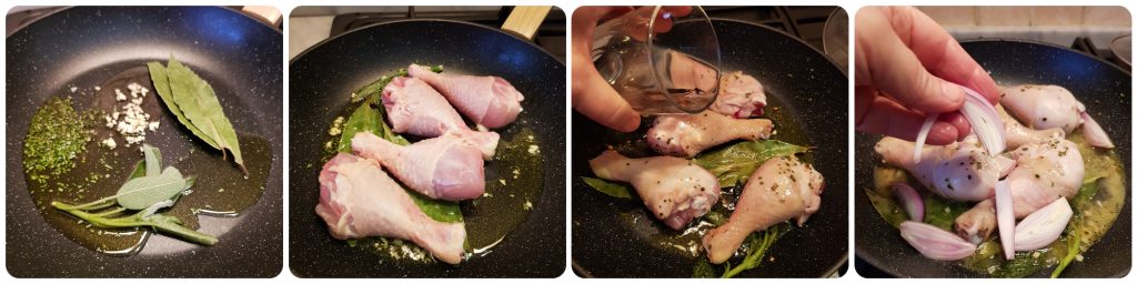 muslos de pollo con pimientos