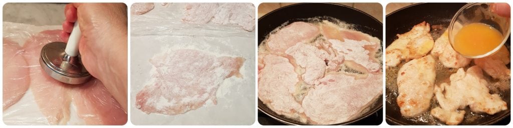 escalopes de pollo a los cítricos