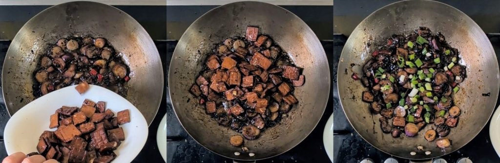 Receta de tofu ahumado y berenjenas chinas salteadas en salsa agridulce