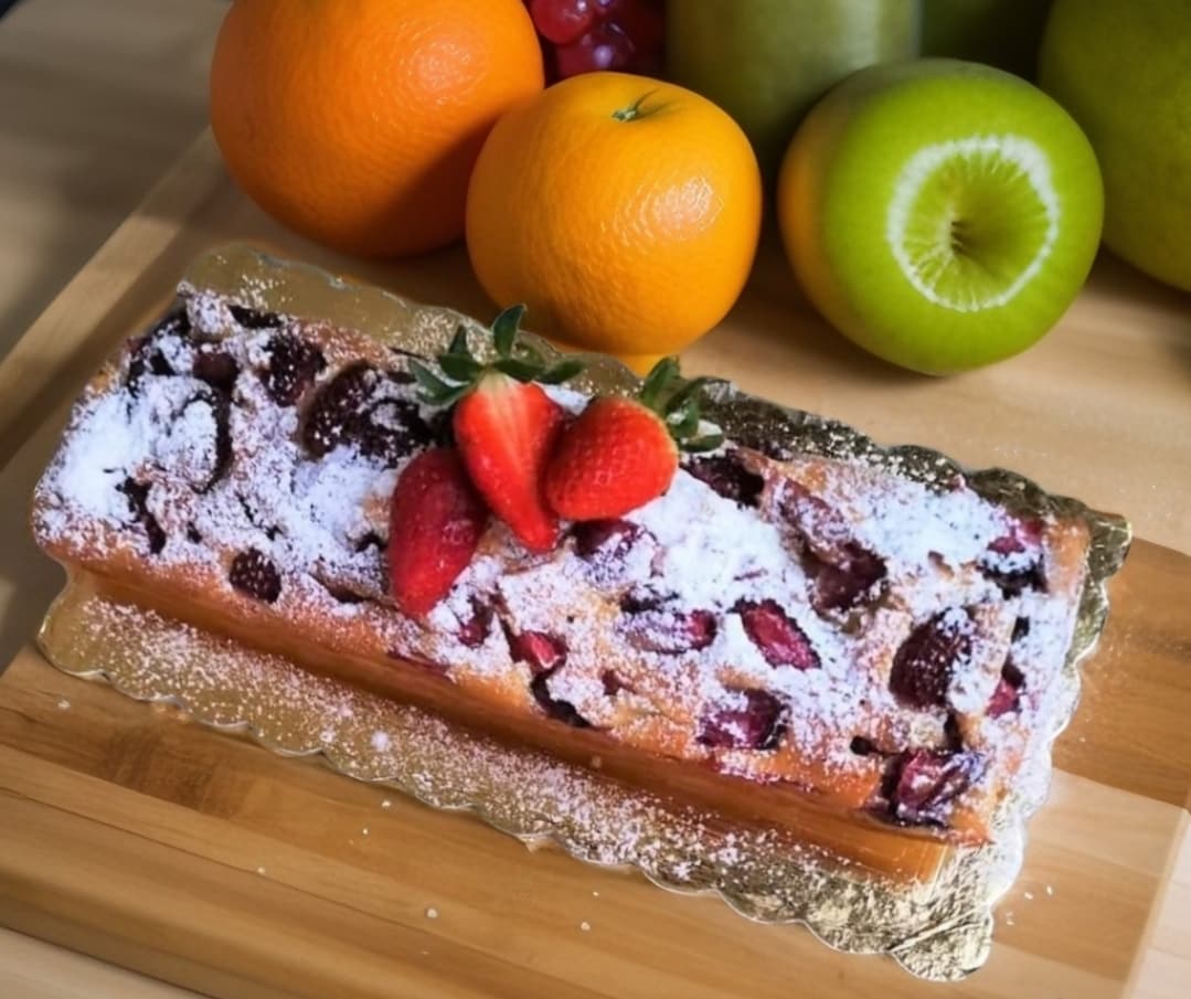 Plum-cake dietético de fresas y yogur