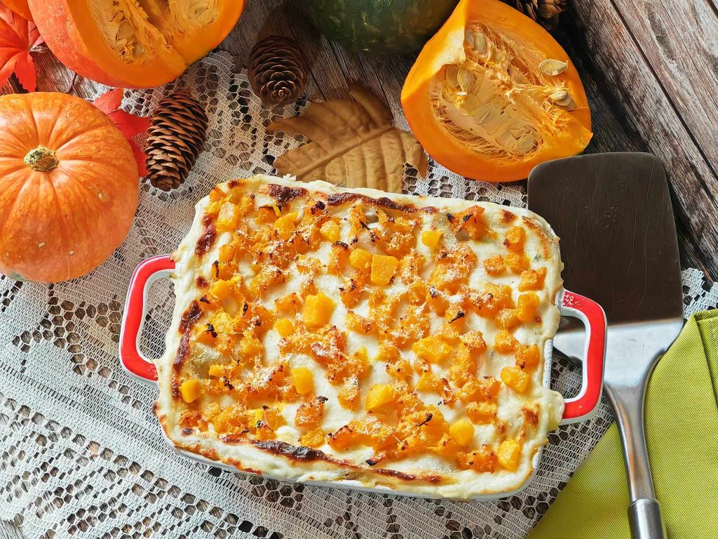 Lasañas cremosas de calabaza