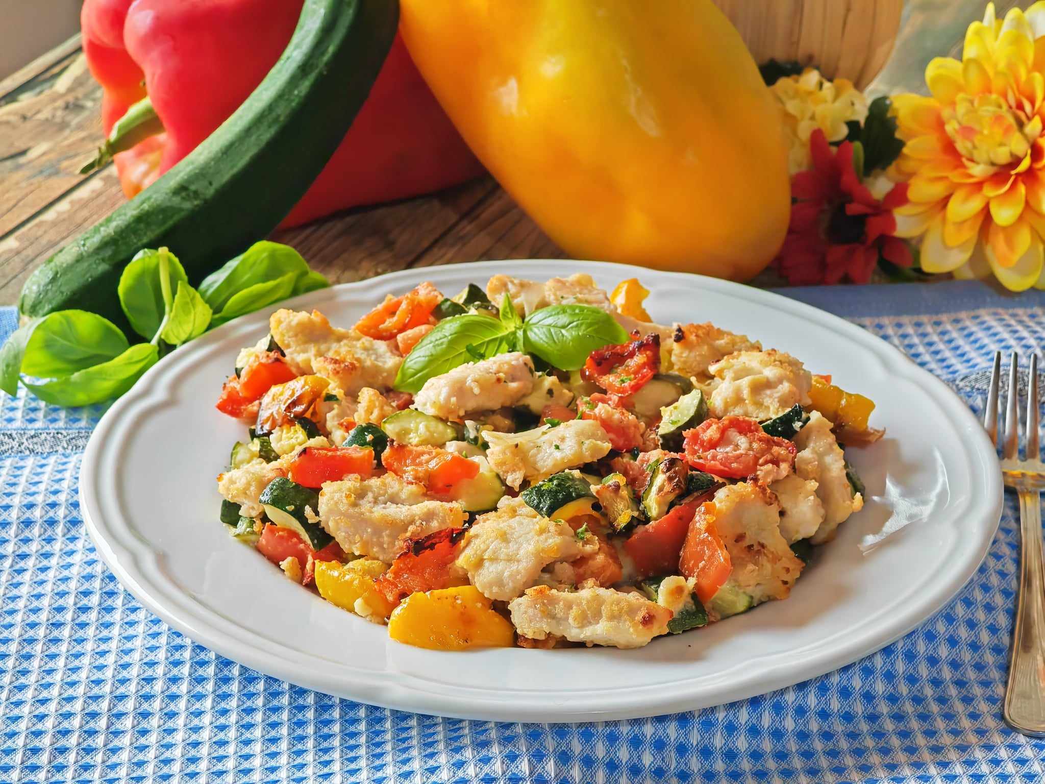 Bocados de pollo gratinado