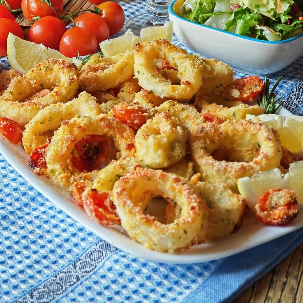 Aros de potas gratinados