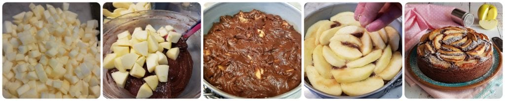 tarta de manzana con chocolate