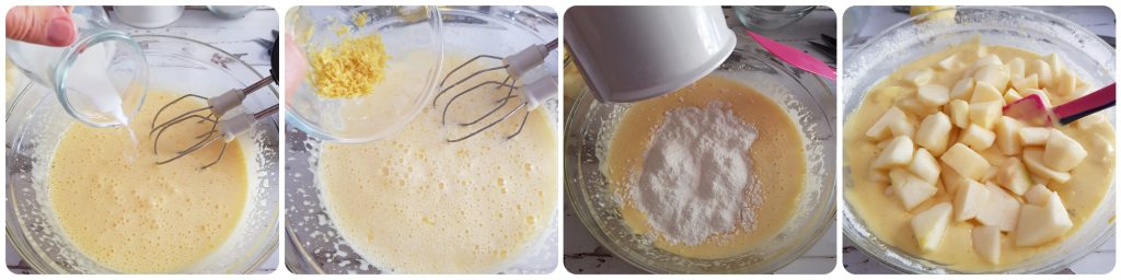 tarta de manzana y pasas en sartén