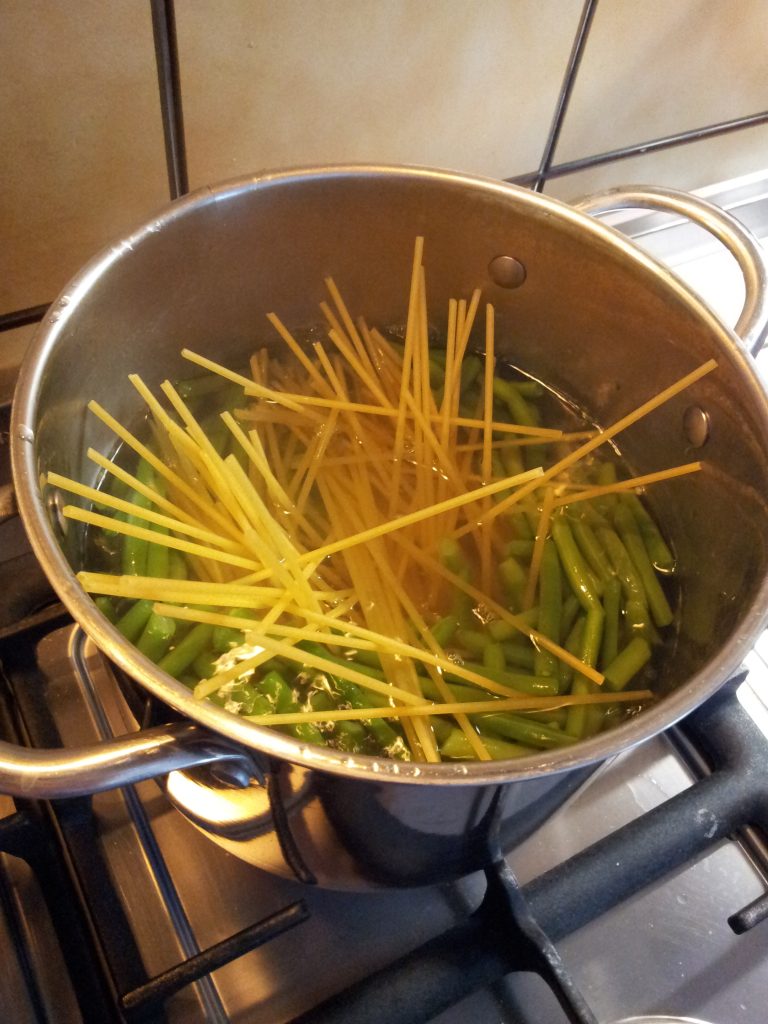 Judías verdes y pasta