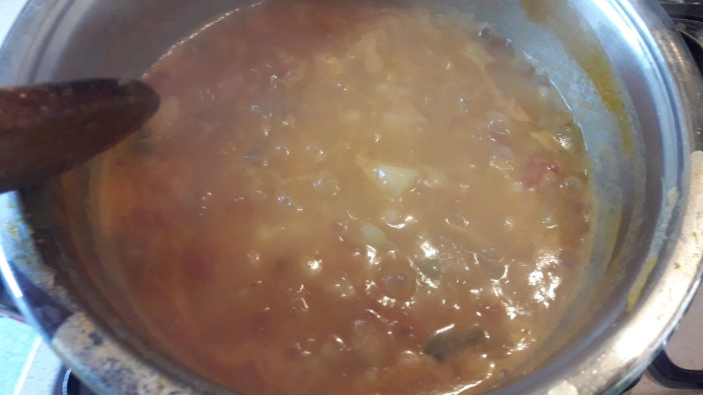 Sopa de alubias blancas con calabaza