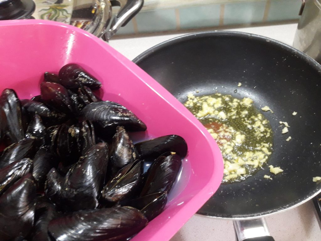 Espaguetis a la marinera risottati