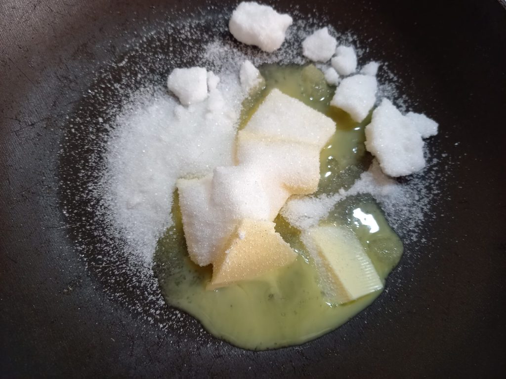 mantequilla y azúcar