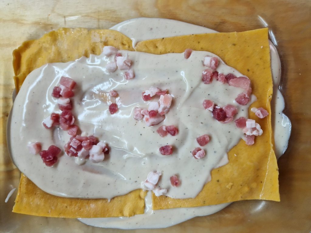 Pastel de lasaña de calabaza sin huevo