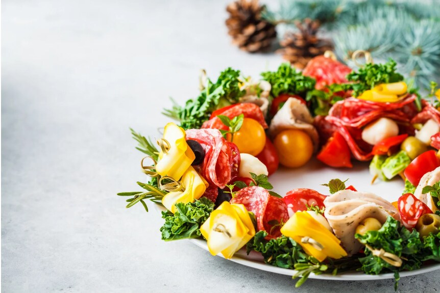 ENSALADA CORONA DE NAVIDAD