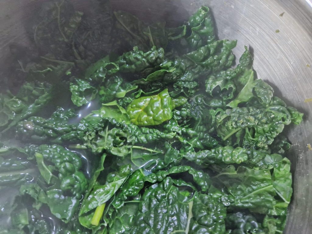 col rizada escaldada