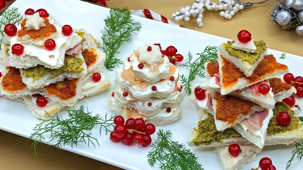 Arbolitos de pan de molde (aperitivo navideño)