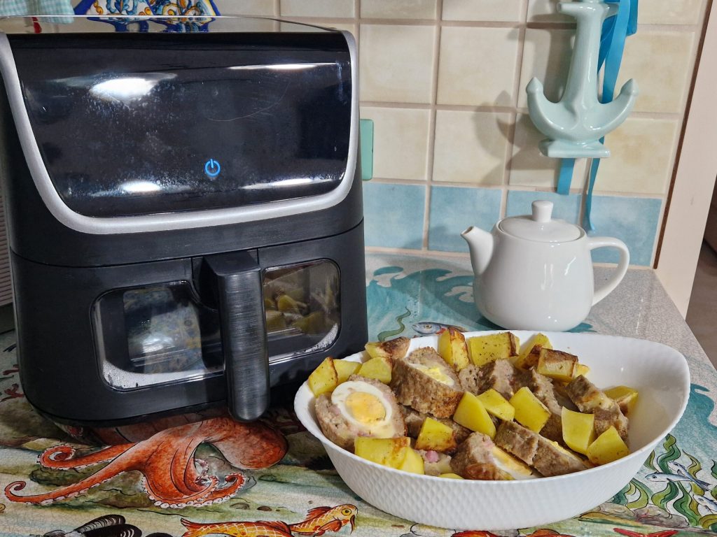 El pastel de carne en freidora de aire