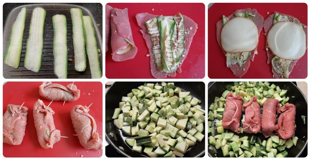 rollitos de carne con calabacines y scamorza