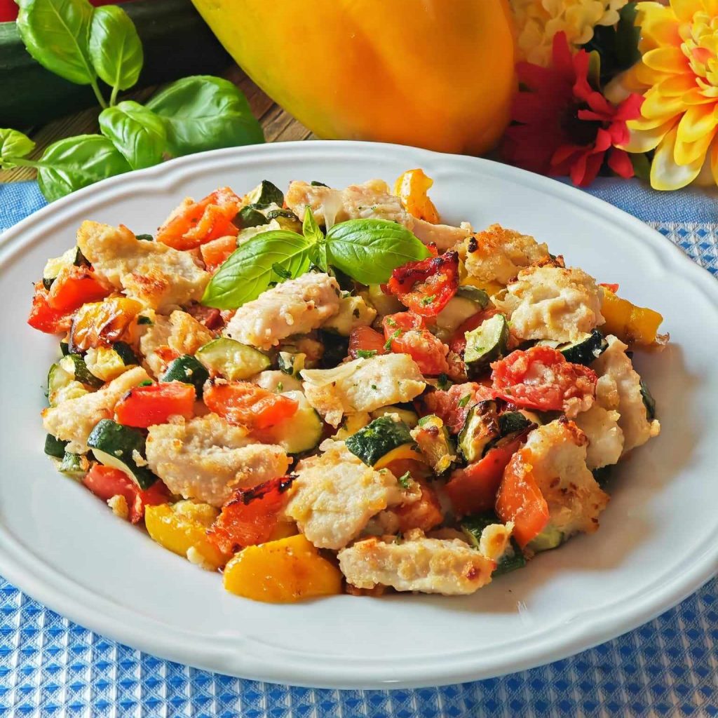 Bocados de pollo gratinado