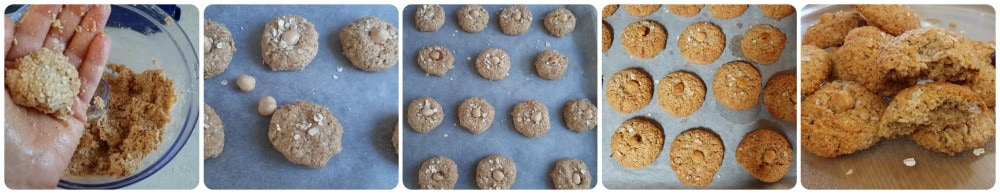 Galletas con copos de avena y avellanas