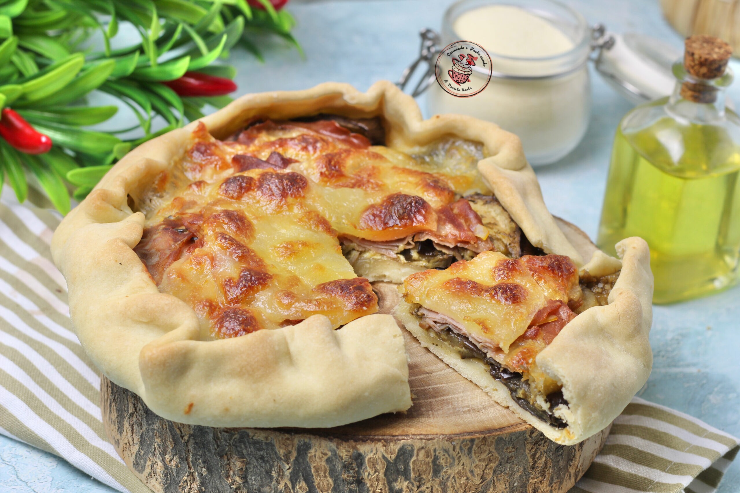 Deliciosa tarta salada de berenjenas