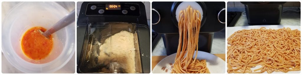 taglierini rosa con salsa