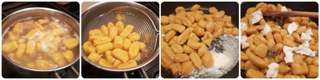 ñoquis de calabaza con queso de cabra