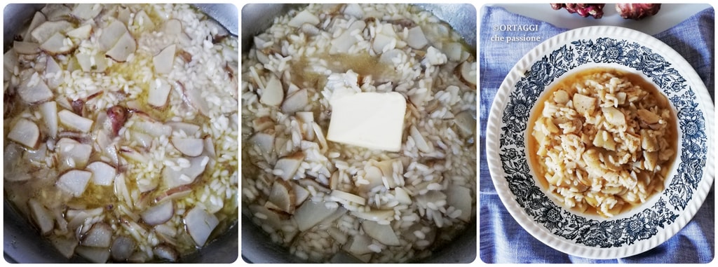 mantecar el risotto con topinambur - ORTAGGI che passione