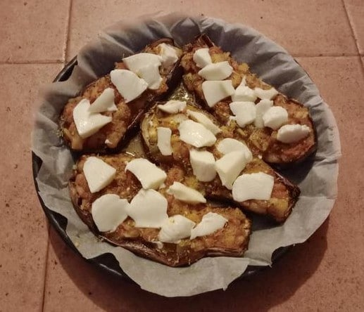 berenjenas rayadas rellenas a la pizzaiola
