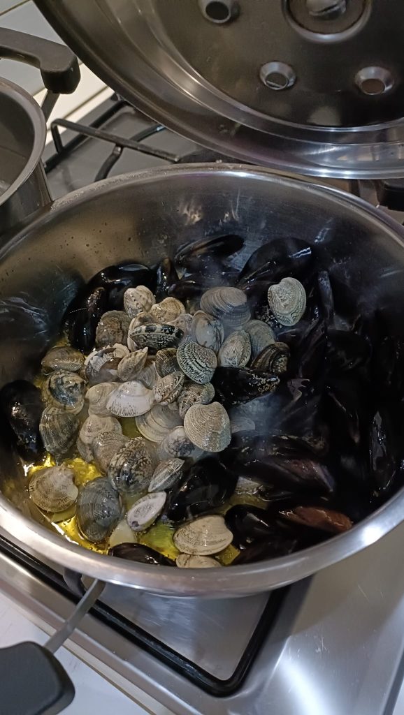 Mejillones y almejas