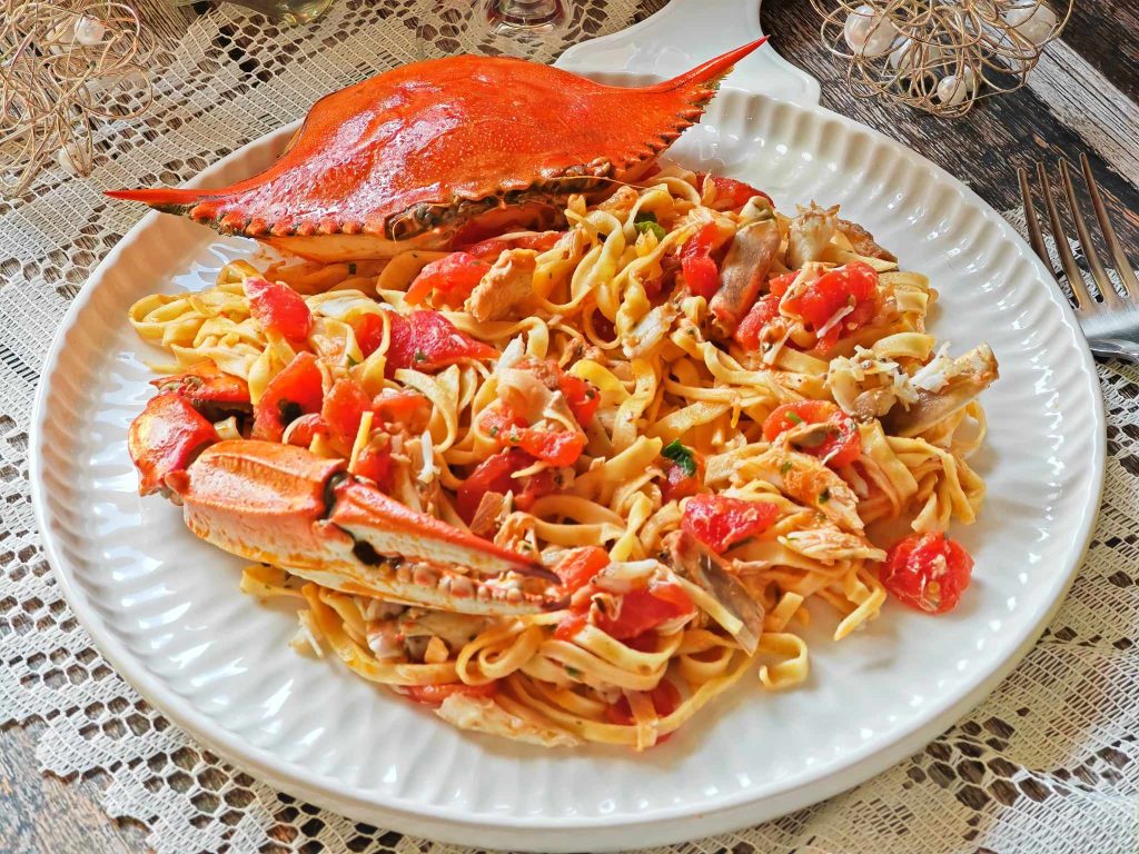 Tagliolini con el cangrejo