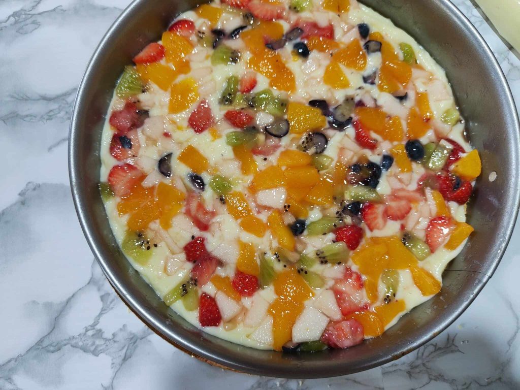 Tarta diplomática de frutas