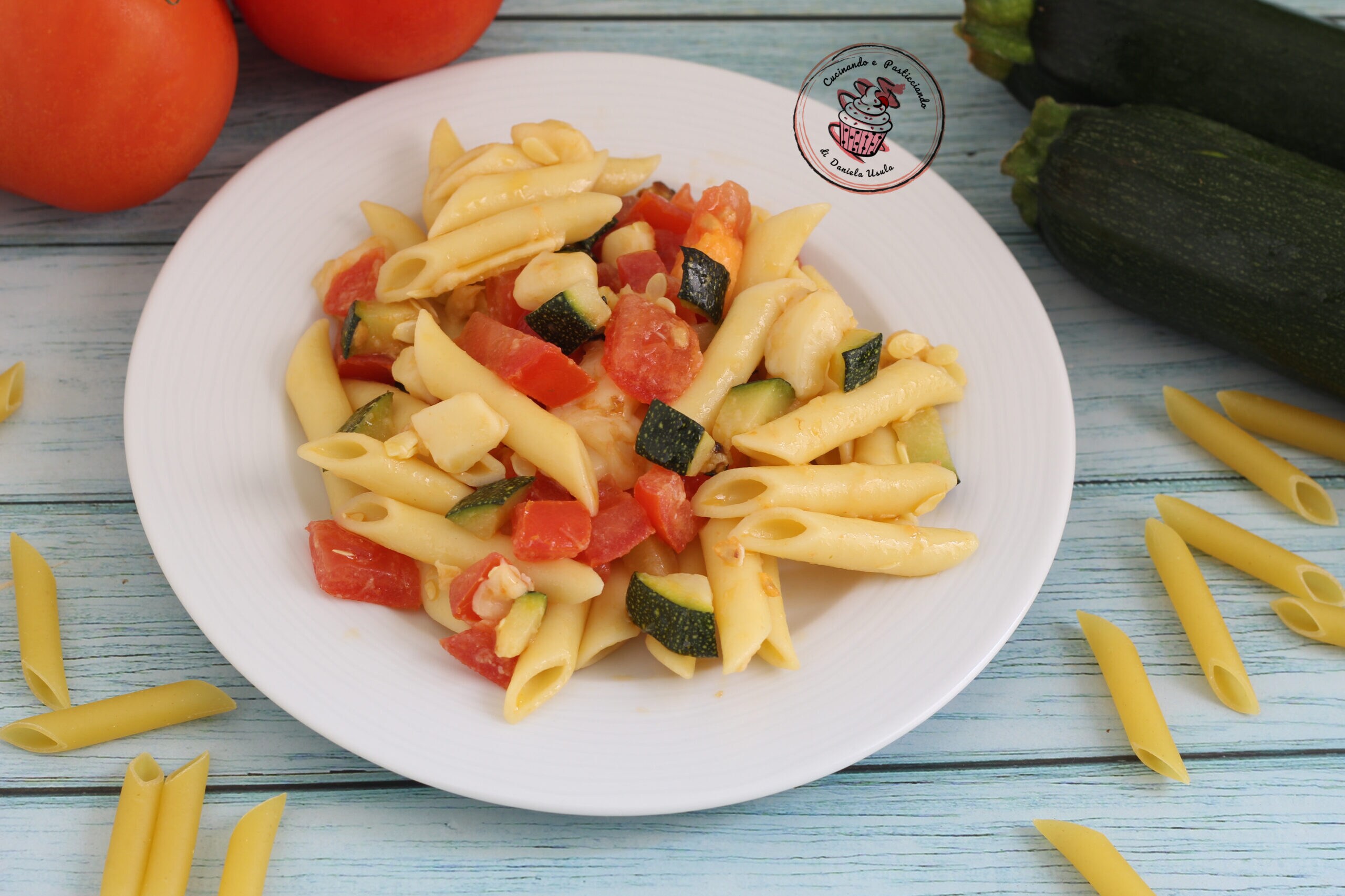 Pasta fría con calabacines