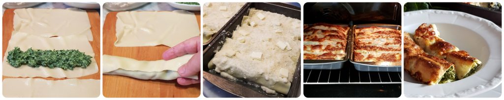 canelones de espinacas y ricotta