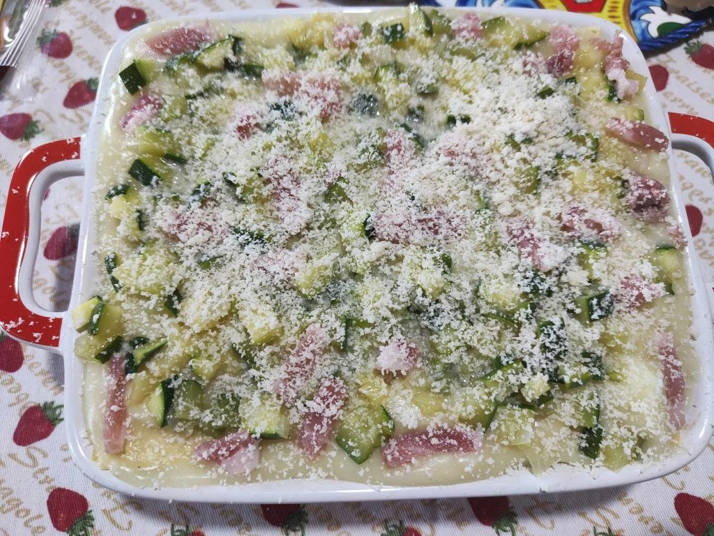 Lasaña con calabacines y speck