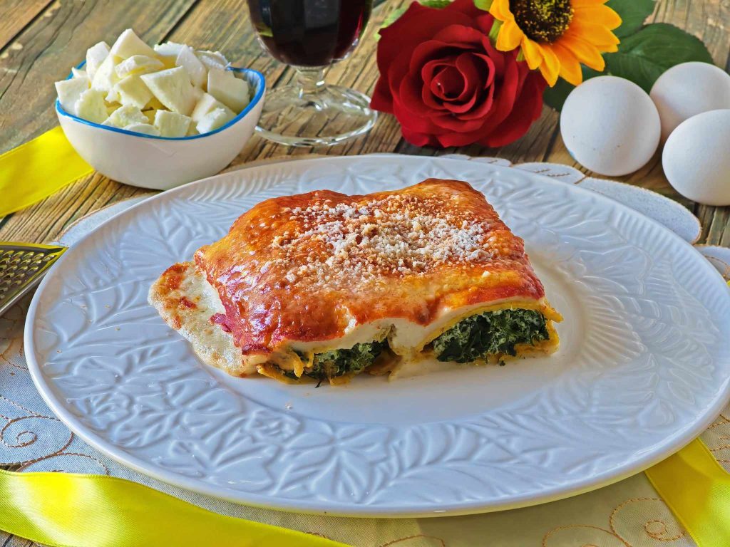 Crepes con ricotta y espinacas